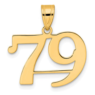 14k Yellow Gold Polished Number 79 Pendant