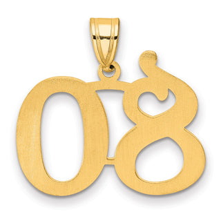 14k Yellow Gold Polished Number 80 Pendant