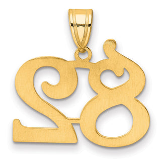 14k Yellow Gold Polished Number 82 Pendant