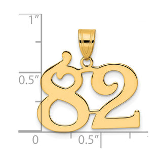 14k Yellow Gold Polished Number 82 Pendant
