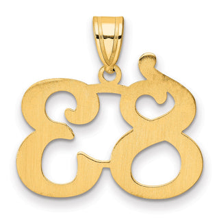14k Yellow Gold Polished Number 83 Pendant