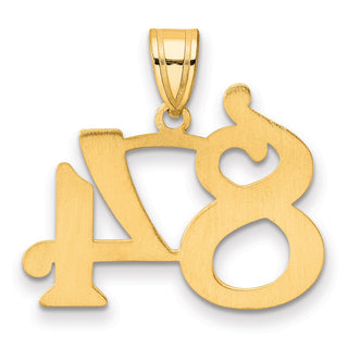14k Yellow Gold Polished Number 84 Pendant