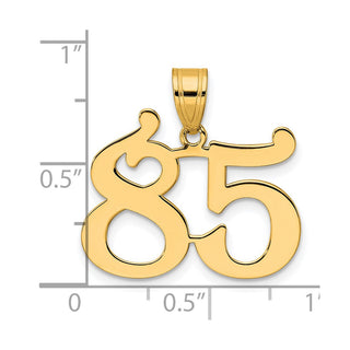 14k Yellow Gold Polished Number 85 Pendant
