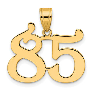 14k Yellow Gold Polished Number 85 Pendant