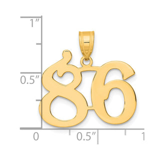 14k Yellow Gold Polished Number 86 Pendant
