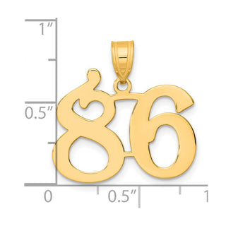14k Yellow Gold Polished Number 86 Pendant