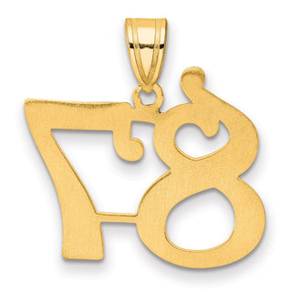 14k Yellow Gold Polished Number 87 Pendant