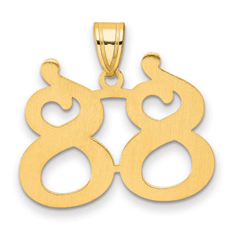 14k Yellow Gold Polished Number 88 Pendant