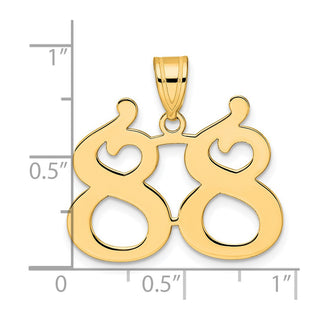 14k Yellow Gold Polished Number 88 Pendant