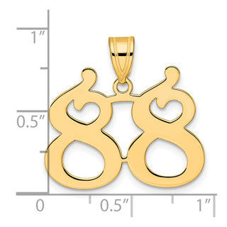 14k Yellow Gold Polished Number 88 Pendant