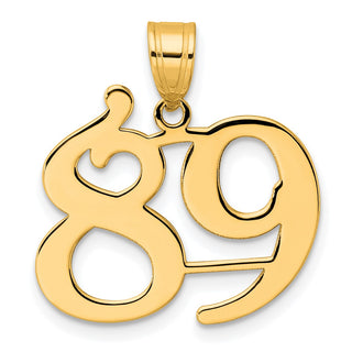 14k Yellow Gold Polished Number 89 Pendant
