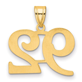 14k Yellow Gold Polished Number 92 Pendant