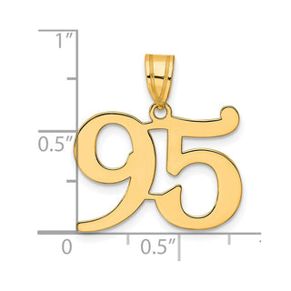 14k Yellow Gold Polished Number 95 Pendant