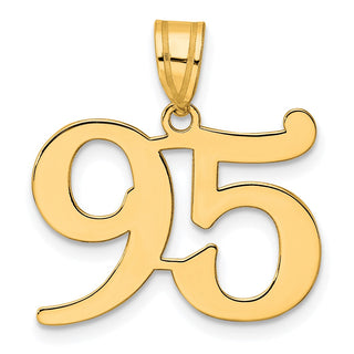 14k Yellow Gold Polished Number 95 Pendant
