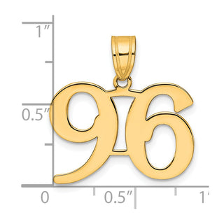 14k Yellow Gold Polished Number 96 Pendant