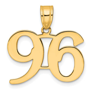 14k Yellow Gold Polished Number 96 Pendant