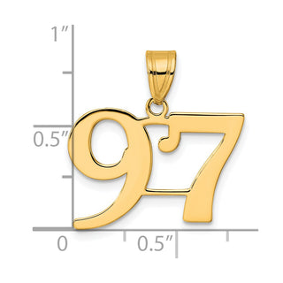 14k Yellow Gold Polished Number 97 Pendant