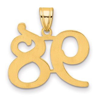 14k Yellow Gold Polished Number 98 Pendant