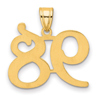 14k Yellow Gold Polished Number 98 Pendant