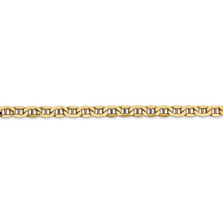 18" 14k Yellow Gold 4mm Semi-Solid Anchor Chain Necklace