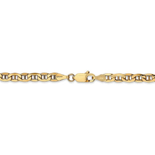 20" 14k Yellow Gold 4mm Semi-Solid Anchor Chain Necklace