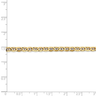 18" 14k Yellow Gold 4mm Semi-Solid Anchor Chain Necklace