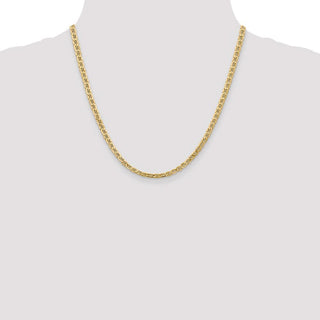 20" 14k Yellow Gold 4mm Semi-Solid Anchor Chain Necklace