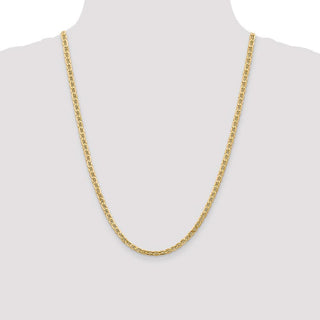 24" 14k Yellow Gold 4mm Semi-Solid Anchor Chain Necklace