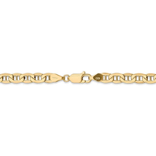 20" 14k Yellow Gold 4.75mm Semi-Solid Anchor Chain Necklace