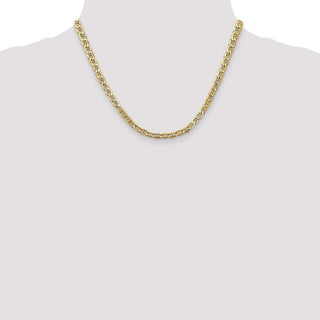 18" 14k Yellow Gold 4.75mm Semi-Solid Anchor Chain Necklace