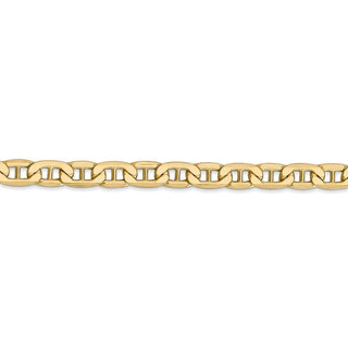 20" 14k Yellow Gold 5.5mm Semi-Solid Anchor Chain Necklace