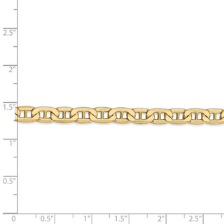 24" 14k Yellow Gold 5.5mm Semi-Solid Anchor Chain Necklace