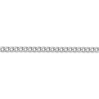 7" 14k White Gold 3.35mm Semi-Solid Curb Chain Bracelet