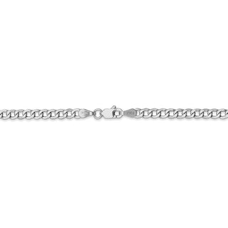 8" 14k White Gold 3.35mm Semi-Solid Curb Chain Bracelet