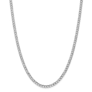 18" 14k White Gold 4.3mm Semi-Solid Curb Chain Necklace