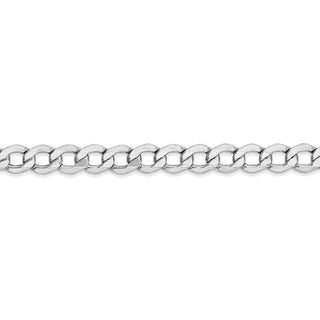 24" 14k White Gold 5.25mm Semi-Solid Curb Chain Necklace