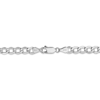 7" 14k White Gold 5.25mm Semi-Solid Curb Chain Bracelet