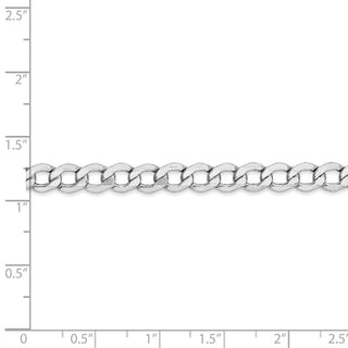 7" 14k White Gold 5.25mm Semi-Solid Curb Chain Bracelet