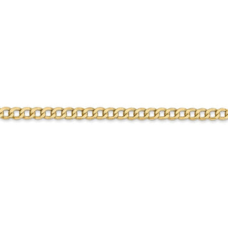 24" 14k Yellow Gold 3.35mm Semi-Solid Curb Chain Necklace
