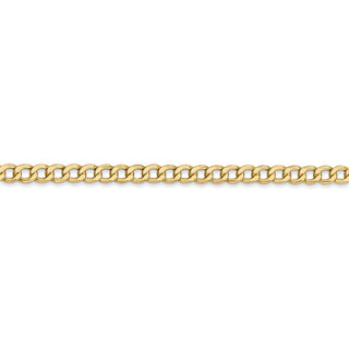18" 14k Yellow Gold 3.35mm Semi-Solid Curb Chain Necklace
