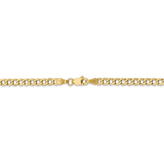 16" 14k Yellow Gold 3.35mm Semi-Solid Curb Chain Necklace