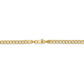 24" 14k Yellow Gold 3.35mm Semi-Solid Curb Chain Necklace