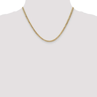 18" 14k Yellow Gold 3.35mm Semi-Solid Curb Chain Necklace