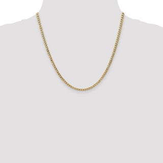 20" 14k Yellow Gold 3.35mm Semi-Solid Curb Chain Necklace