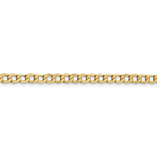 18" 14k Yellow Gold 4.3mm Semi-Solid Curb Chain Necklace