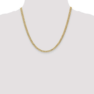 20" 14k Yellow Gold 4.3mm Semi-Solid Curb Chain Necklace