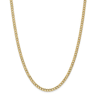 18" 14k Yellow Gold 4.3mm Semi-Solid Curb Chain Necklace