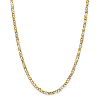 28" 14k Yellow Gold 4.3mm Semi-Solid Curb Chain Necklace