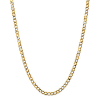 18" 14k Yellow Gold 5.25mm Semi-Solid Curb Chain Necklace