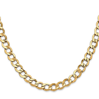 18" 14k Yellow Gold 6.5mm Semi-Solid Curb Chain Necklace
